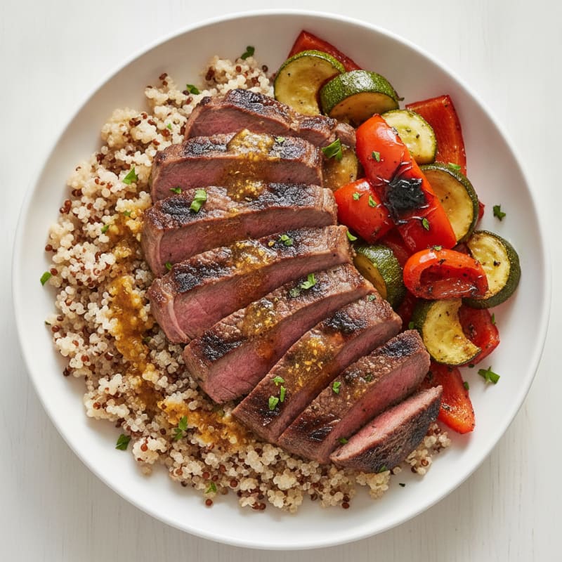 Grilled Steak and Quinoa Salad with Roasted Vegetables