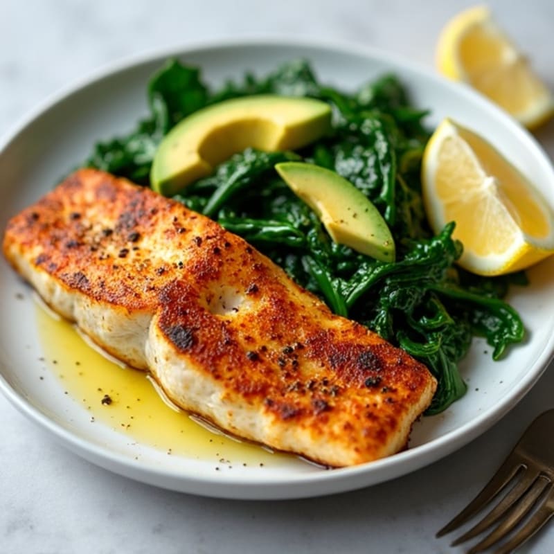 Healthy Cajun Blackened Catfish with Sautéed Greens