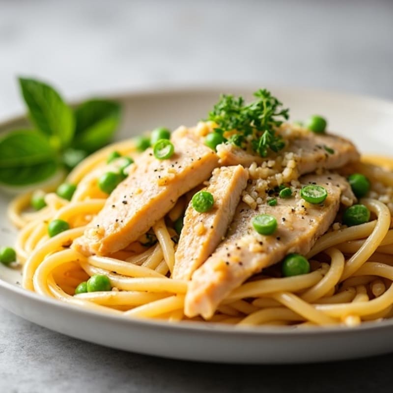 Creamy Chicken Carbonara with Whole Wheat Pasta