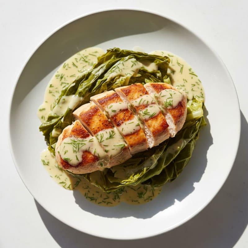 Braised Cabbage with Creamy Dill Sauce