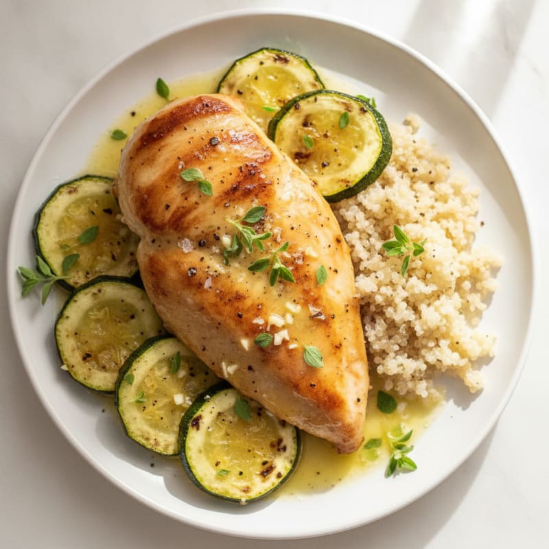 Lemon-Herb Chicken Breast with Roasted Zucchini