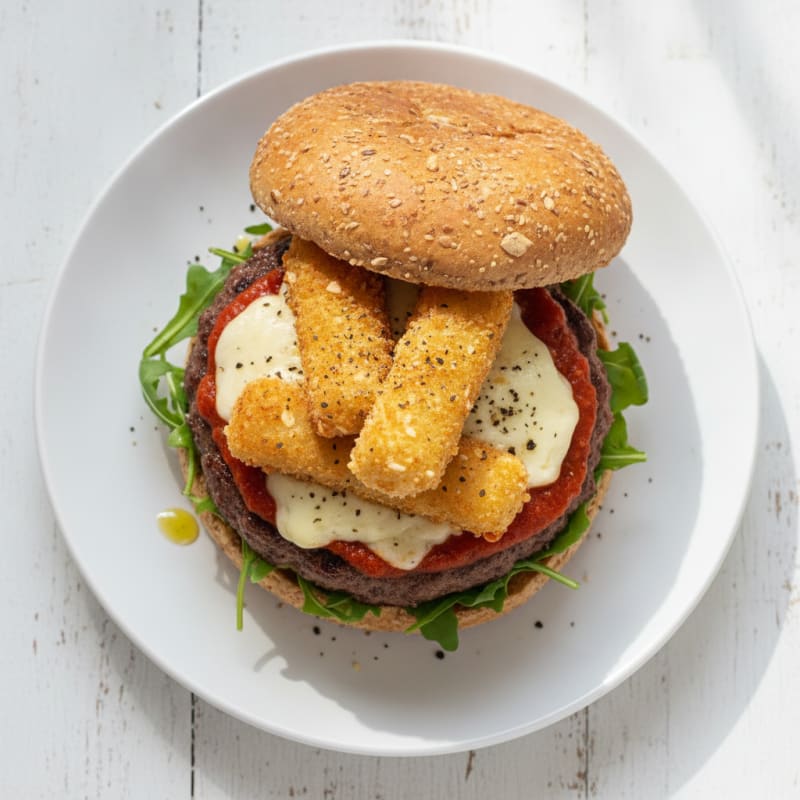 Mozzarella Stick Beef Burger