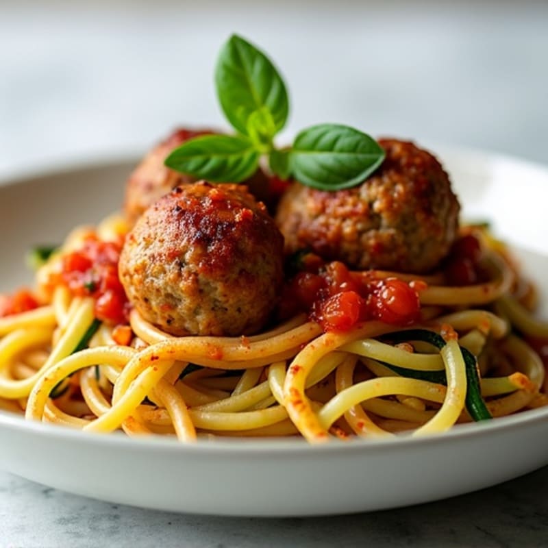 Lean Turkey Zucchini Noodle Meatballs