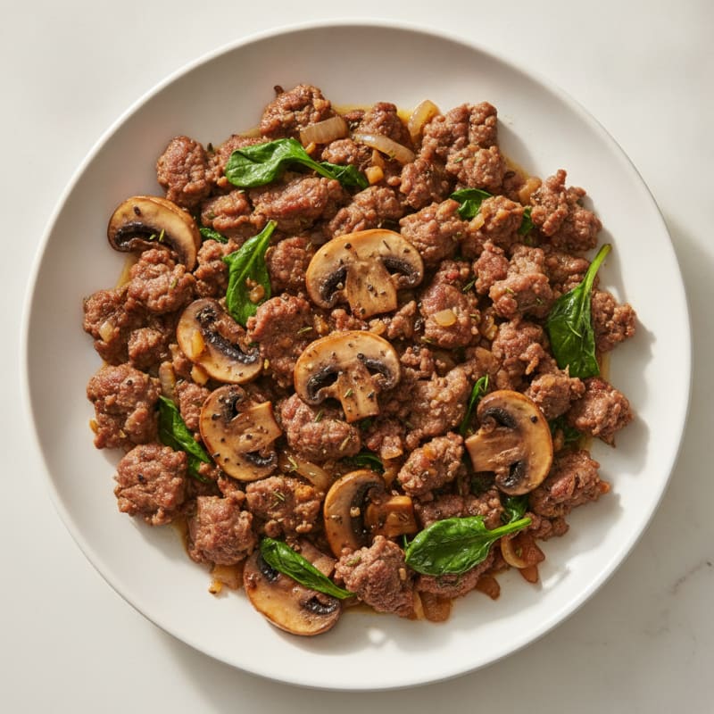 Savory Ground Beef and Mushroom Skillet