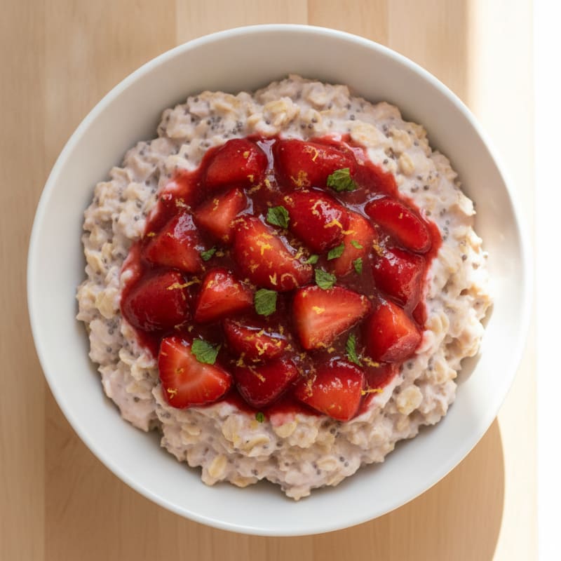 Strawberry Shortcake Overnight Oats