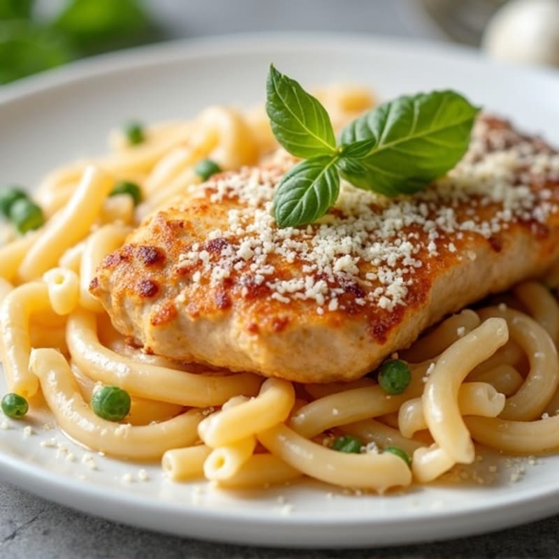 Creamy Garlic Parmesan Chicken with Whole Wheat Pasta