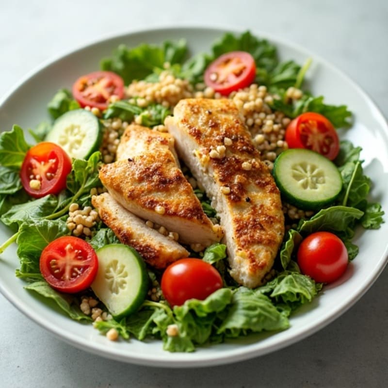 Grilled Chicken and Quinoa Salad with Mixed Greens