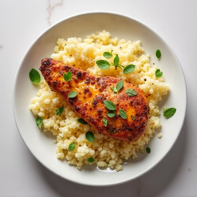 Creamy Yogurt-Spiced Chicken with Cauliflower Rice