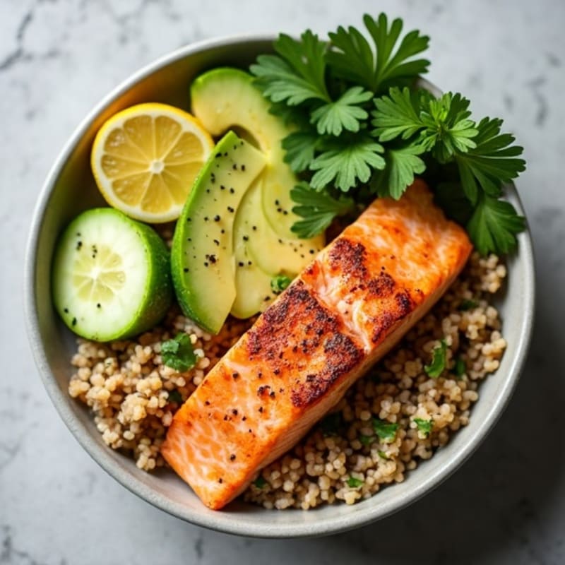 Fresh Salmon and Avocado Rice Bowl