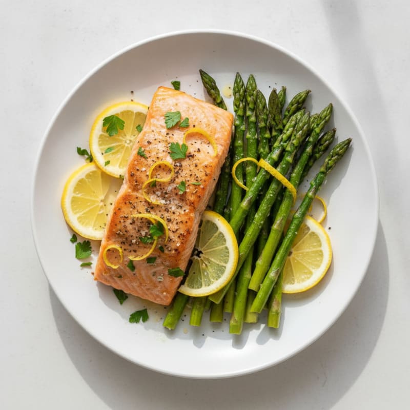 Baked Lemon Herb Salmon with Asparagus