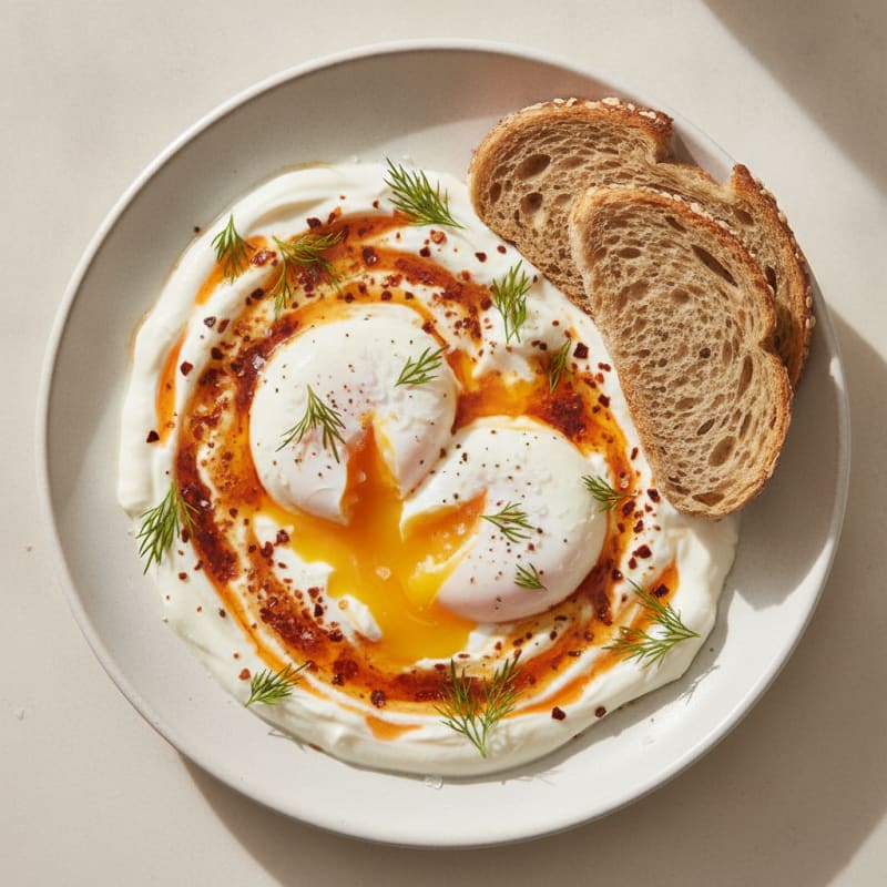 Turkish Poached Eggs with Yogurt