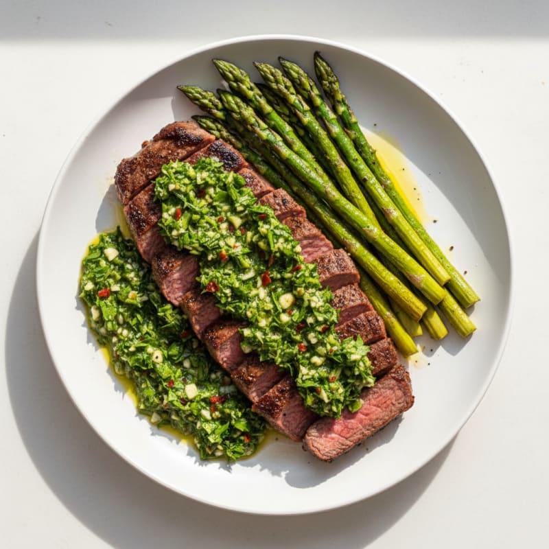 Tender Grilled Steak with Zesty Chimichurri