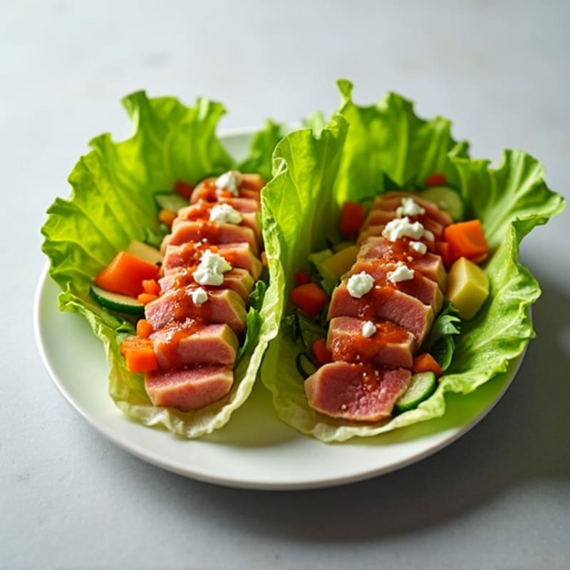 Fresh Spicy Tuna Lettuce Wraps