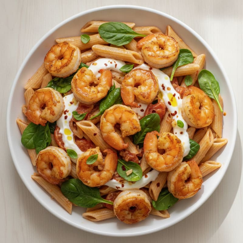 Shrimp with Creamy Tomato Pasta