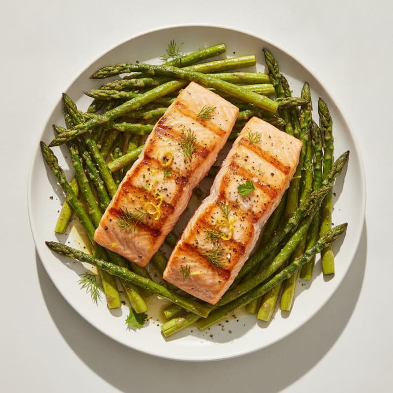 Lemon Herb Grilled Salmon with Asparagus