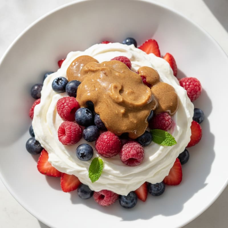 Greek Yogurt Protein Parfait with Berries and Almond Butter