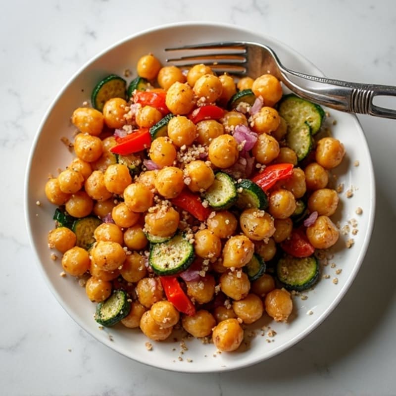 Crispy Roasted Chickpeas with Herb-Roasted Vegetables