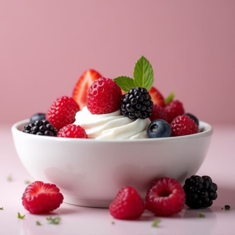 Silky Greek Yogurt Protein Mousse with Berries