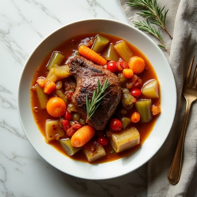 Slow-Cooked Rosemary Garlic Lamb Shank Stew