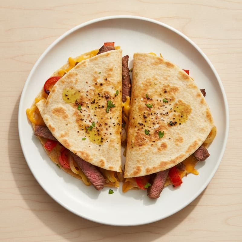 Pan-Seared Steak and Pepper Quesadillas