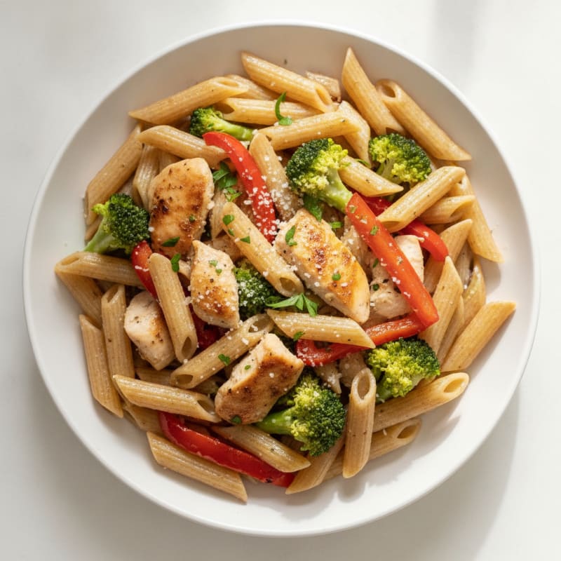 Garlic Herb Pasta with Roasted Vegetables
