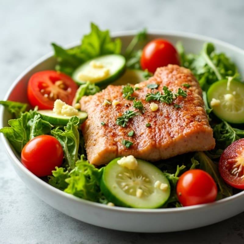 Seared Tuna Salad with Crunchy Greens and Lemon Vinaigrette
