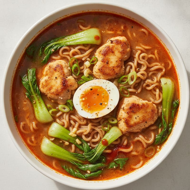 Sriracha Chicken Ramen Soup