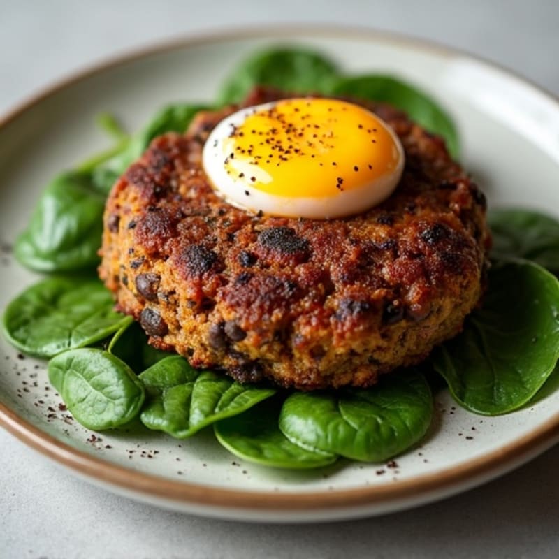 Smoky Black Bean Burgers with Fresh Greens