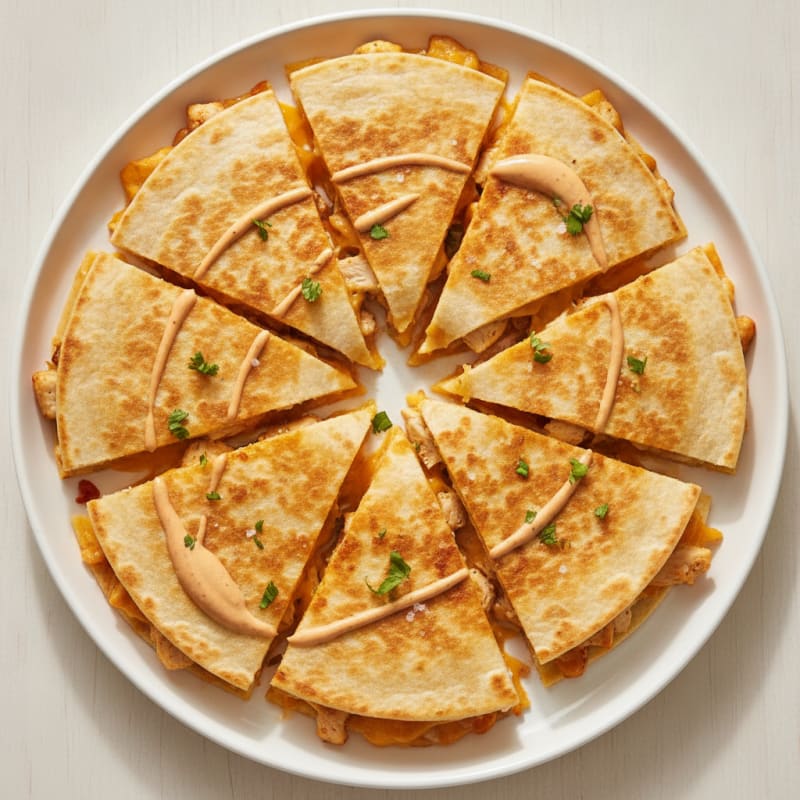 Cheesy Chicken Quesadilla Triangles