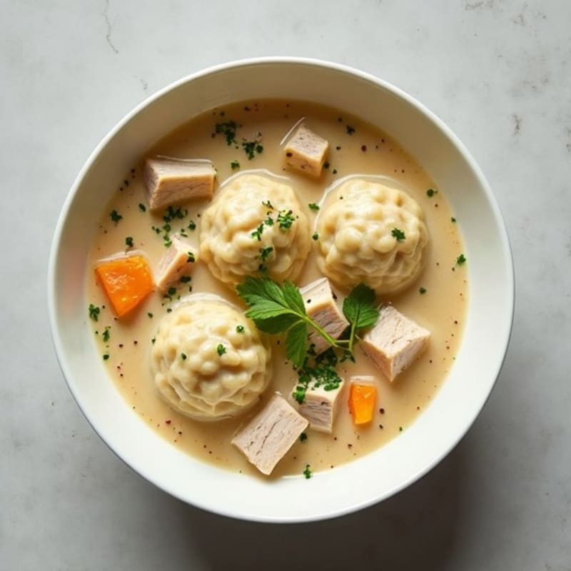 Lightened-Up Creamy Chicken and Herb Dumplings