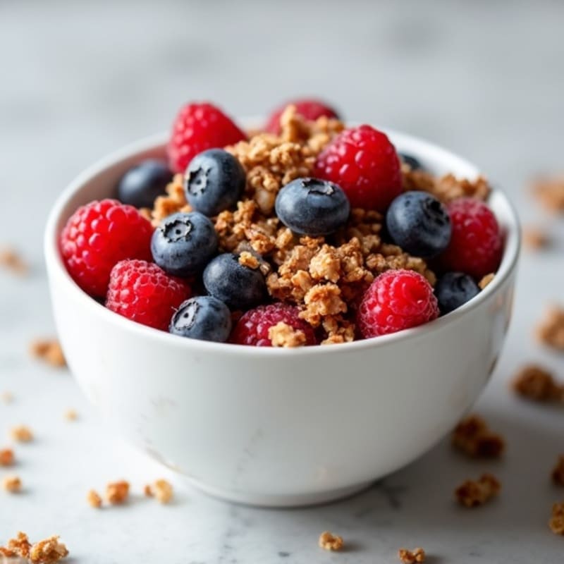 Creamy Greek Yogurt Bowl with Fresh Berries and Crunchy Granola