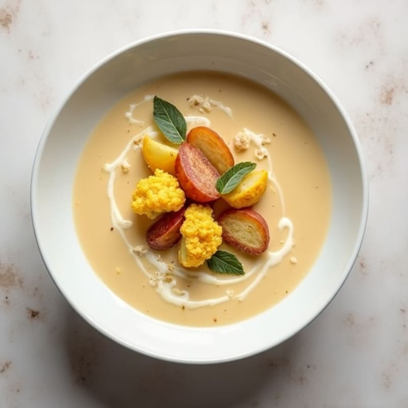 Creamy Roasted Potato and Cauliflower Soup