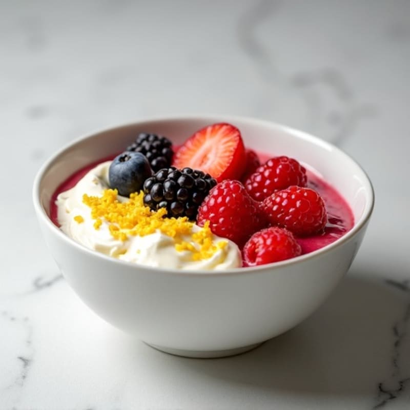 High-Protein Lemon Berry Cheesecake Bowl