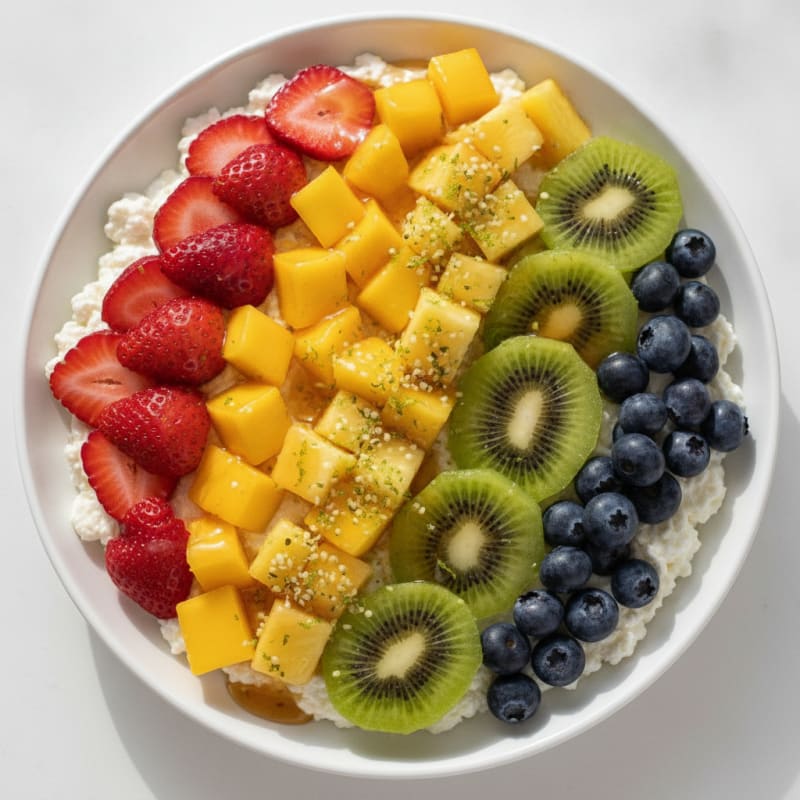Rainbow Fruit Salad with Honey-Lime Dressing