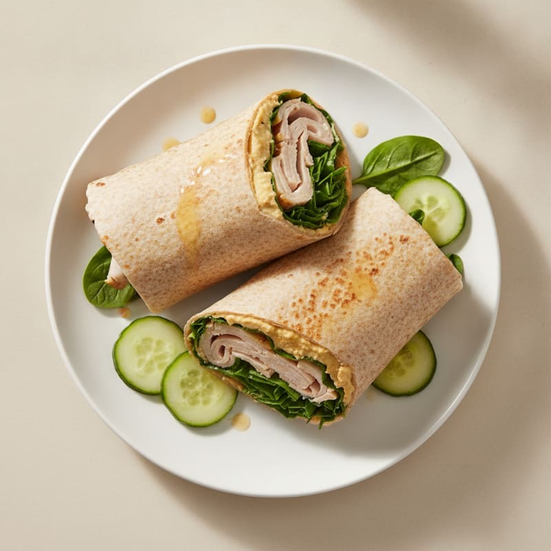 Turkey and Spinach Wrap with Hummus