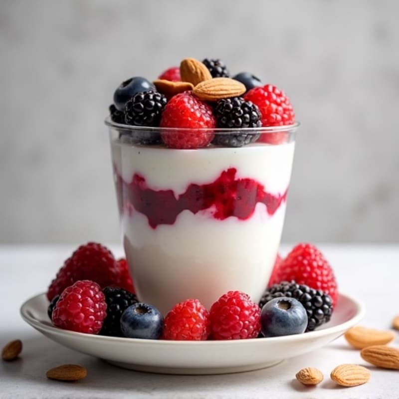 Greek Yogurt Protein Parfait with Mixed Berries