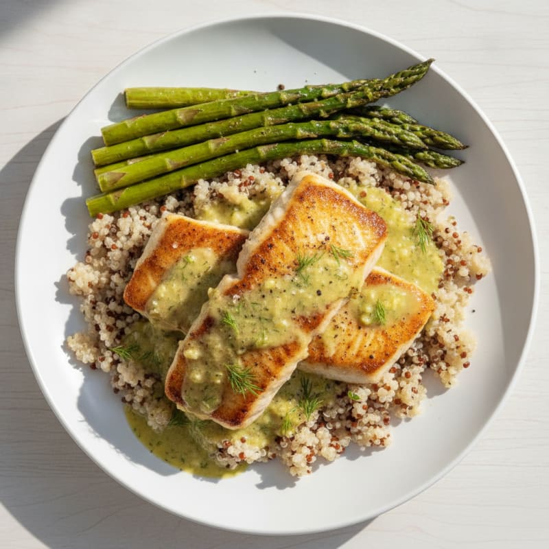 Pan-Seared Mahi Mahi with Lemon-Dill Sauce