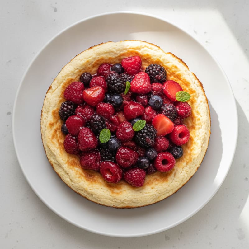 Greek Yogurt Protein Cheesecake with Mixed Berries