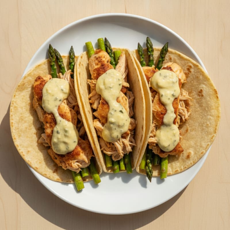 Lemon Herb Chicken and Asparagus Tacos
