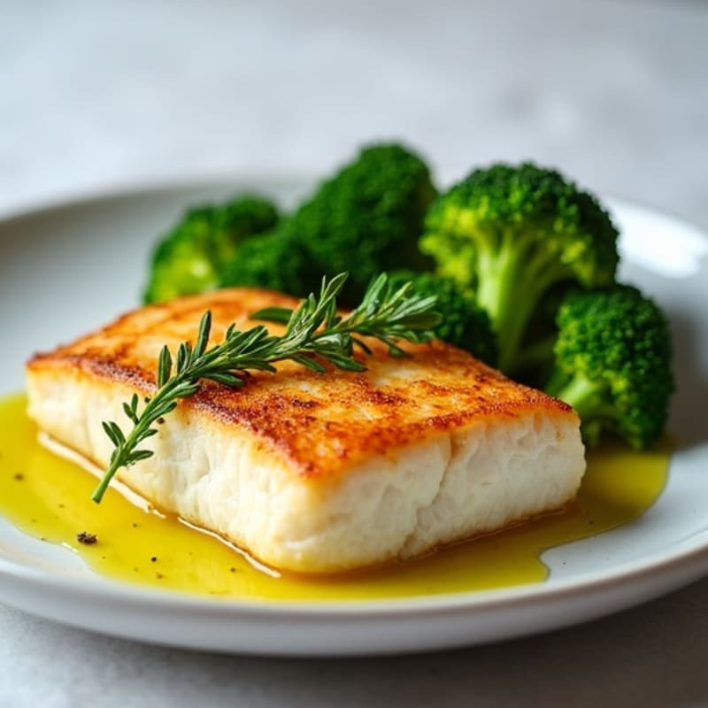 Seared Cod with Steamed Broccoli