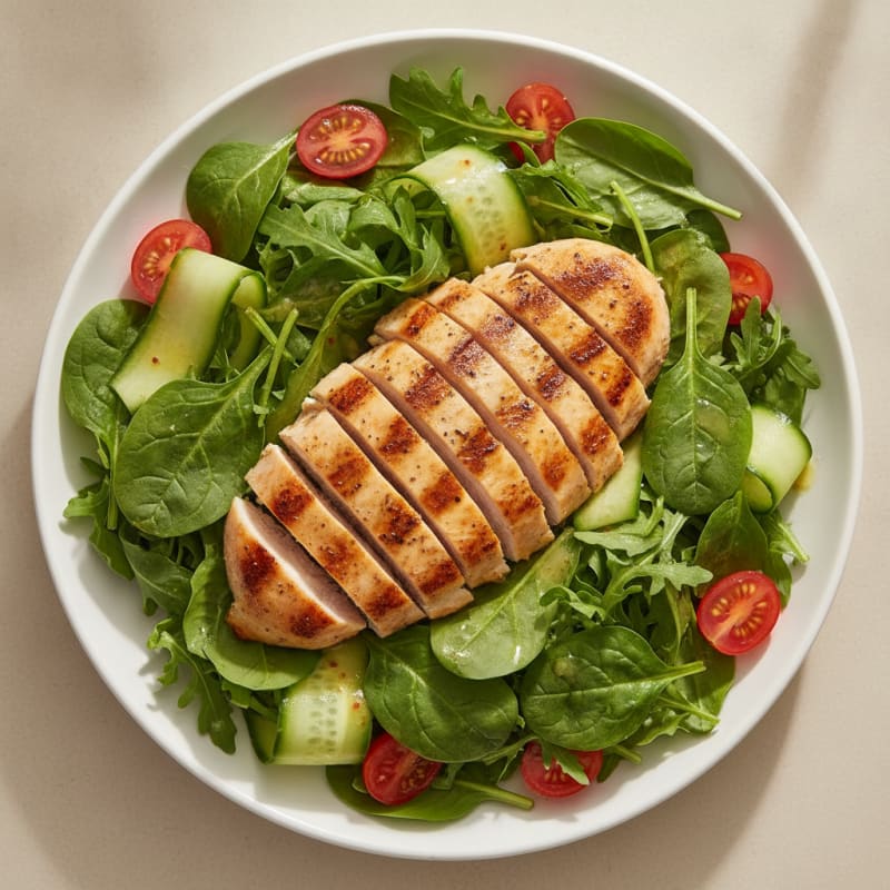 Grilled Chicken Breast with Mixed Greens and Lemon Vinaigrette
