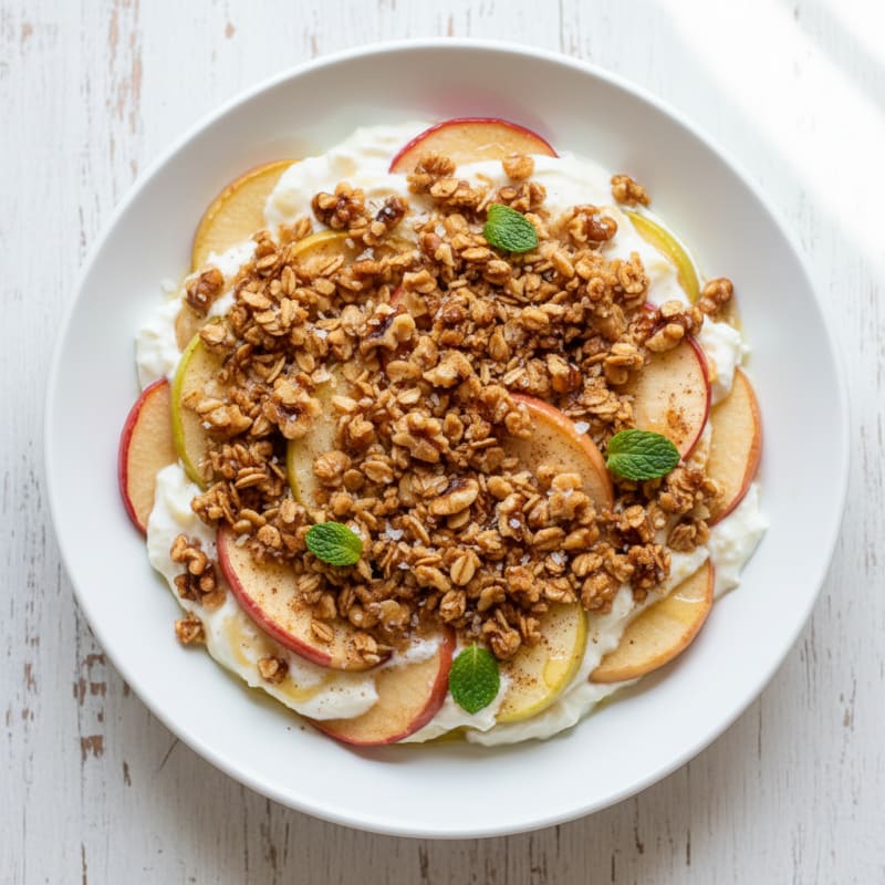 Baked Apple Cinnamon Greek Yogurt Crumble