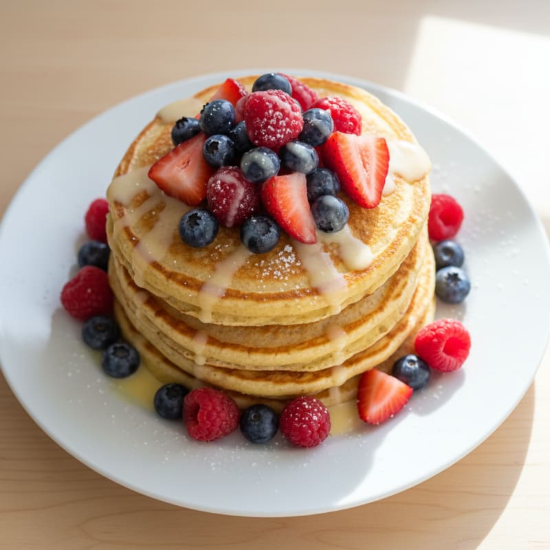 Fluffy Golden Buttermilk-Style Protein Pancakes