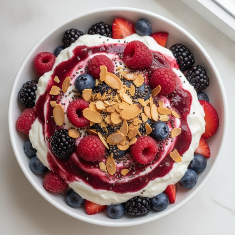 Creamy Greek Yogurt Protein Parfait with Mixed Berries