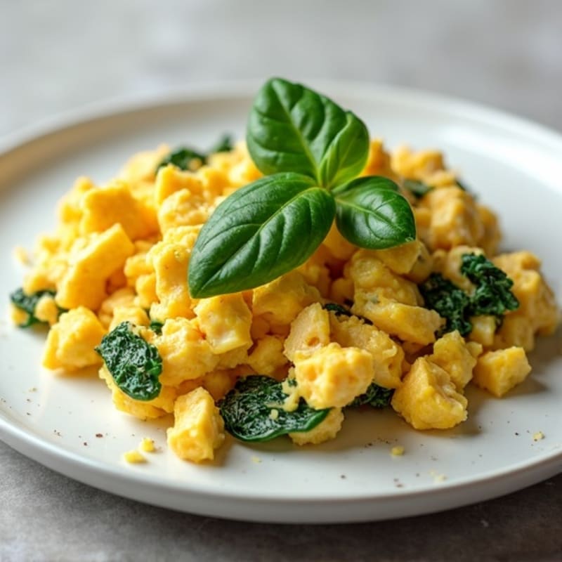 Egg White Chicken Spinach Scramble