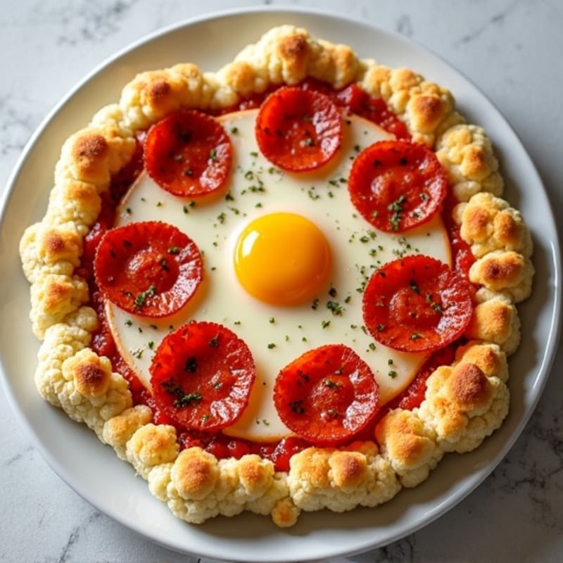 Cauliflower Crust Pizza with Turkey Pepperoni