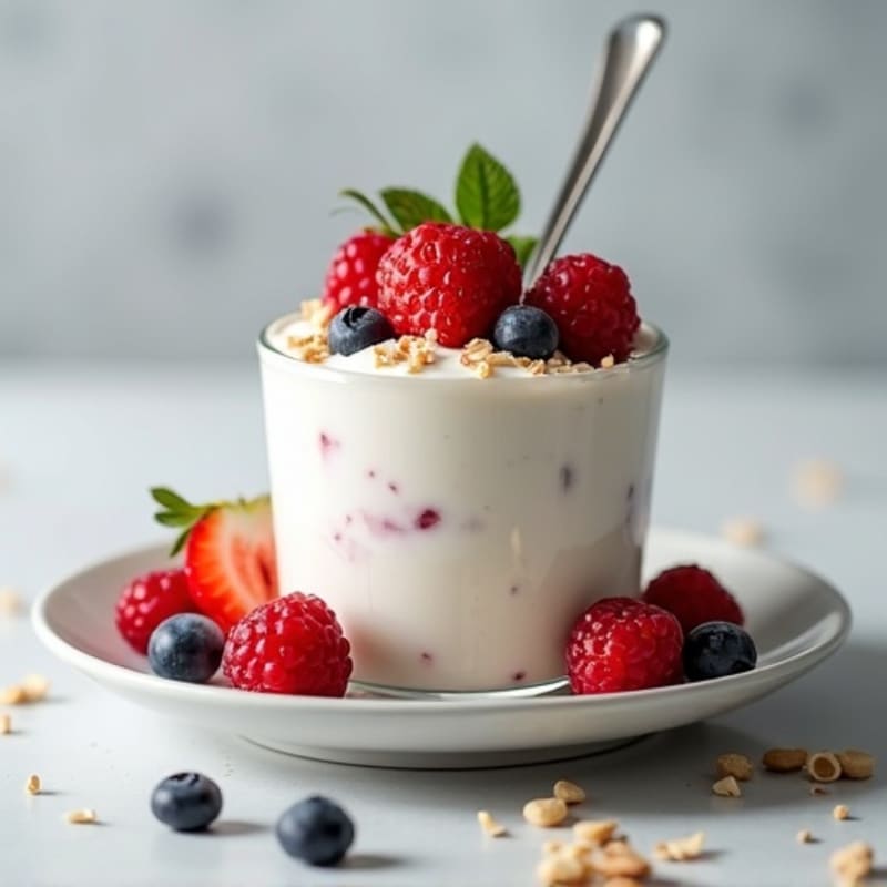 Creamy Greek Yogurt Protein Pudding with Mixed Berries