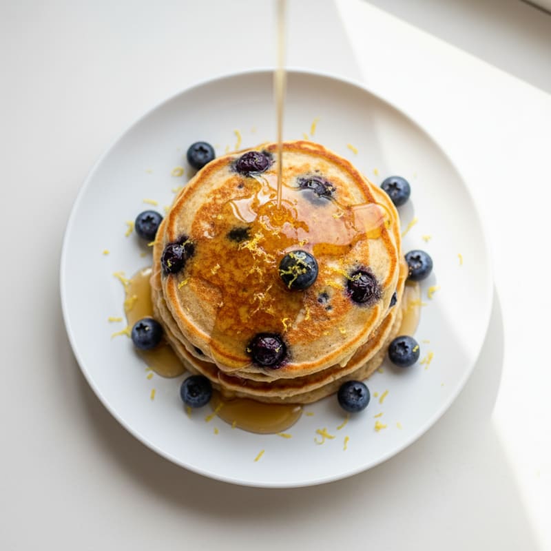 Blueberry Ricotta Pancakes with Lemon Zest
