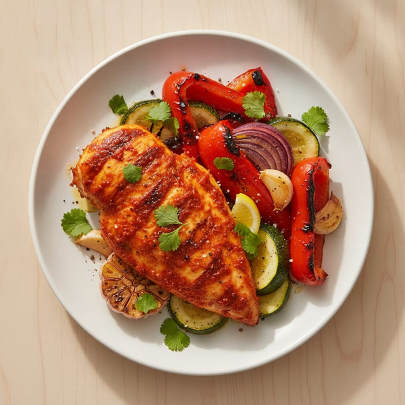 Spicy Harissa Chicken with Roasted Vegetables