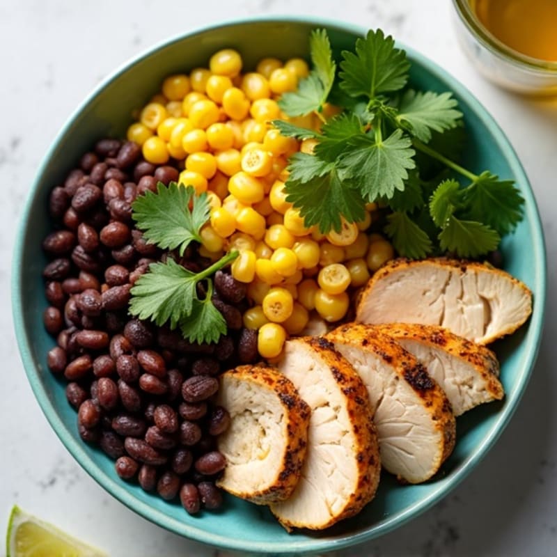 Cilantro-Lime Black Bean Bowl with Roasted Corn
